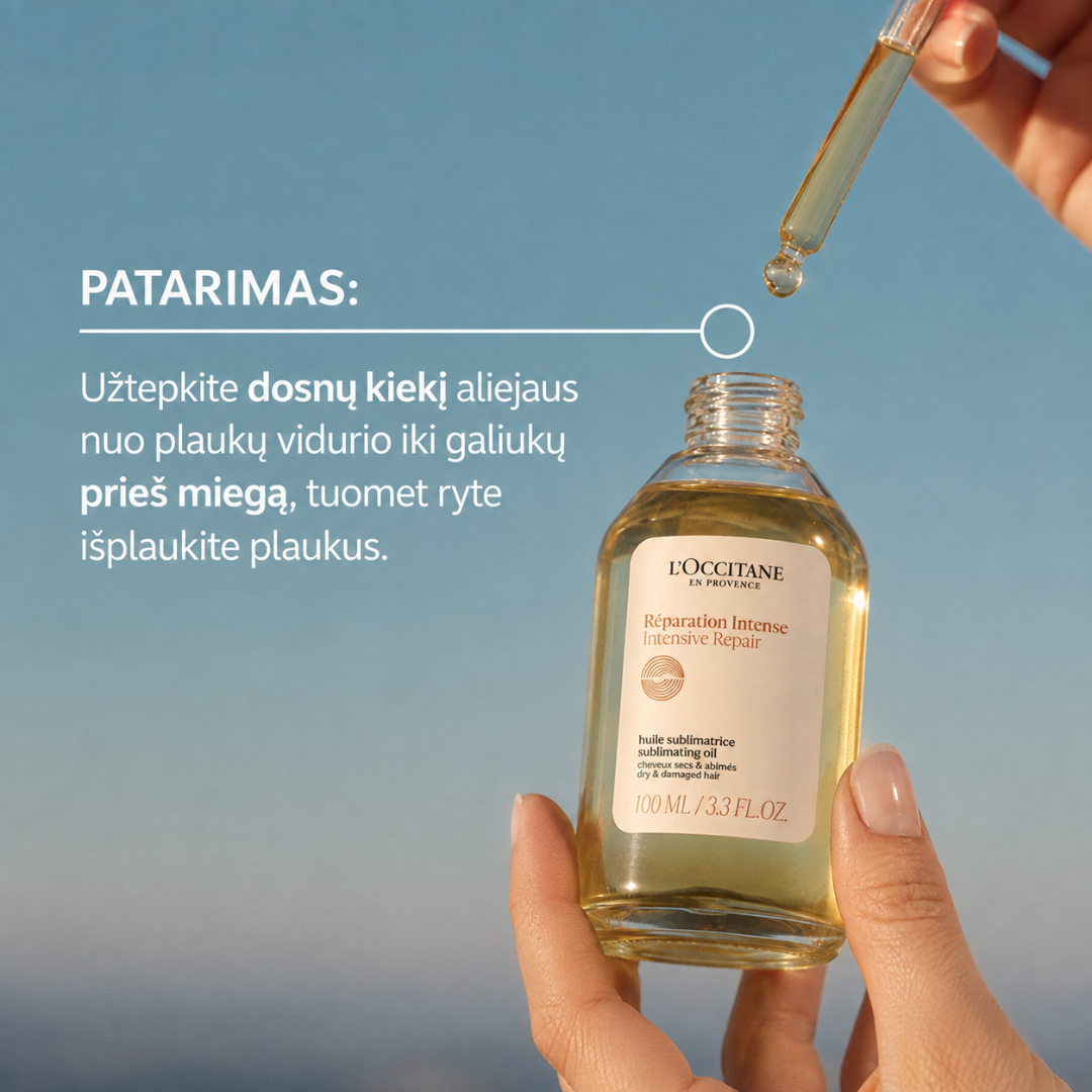 L’Occitane en Provence atstatomasis plaukų galiukų aliejus, 100ml