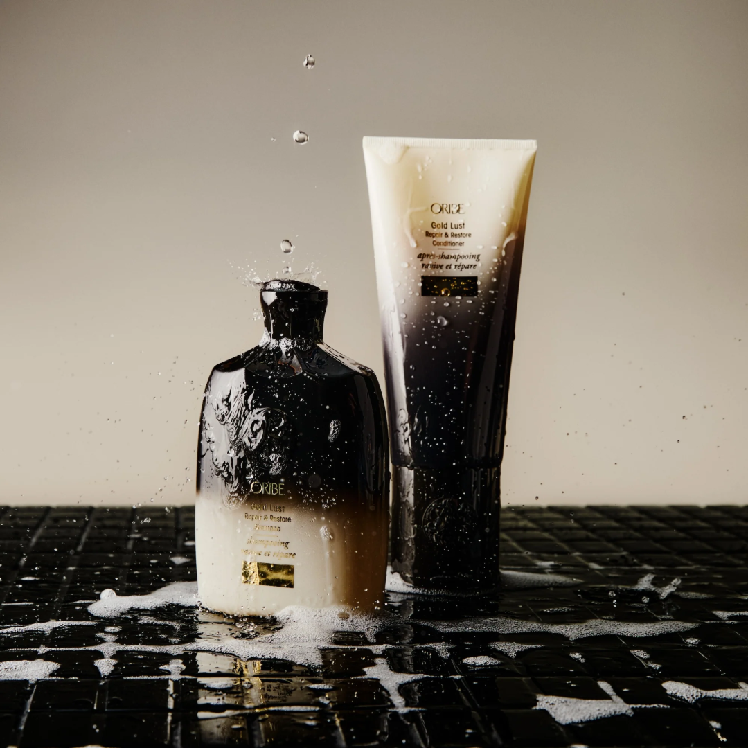 Oribe Gold Lust Repair & Restore atkuriamasis ir stiprinamasis šampūnas pažeistiems plaukams, 250ml