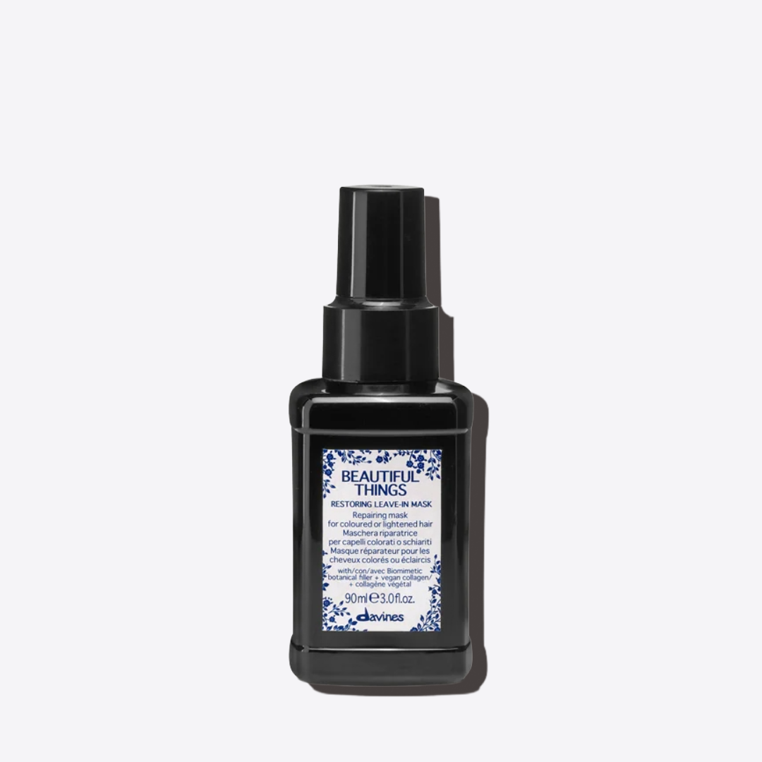 Davines Beautiful Things Restoring Leave-In nenuplaunama atkurianti kaukė silpniems ir pažeistiems plaukams, 90ml