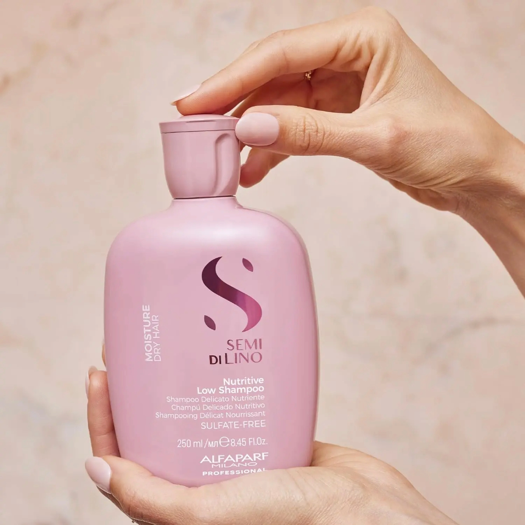 Alfaparf Semi Di Lino Moisture Nutritive Low drėkinantis šampūnas sausiems plaukams, 250ml