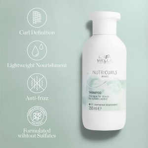 Wella Nutricurls for Waves MICELINIS garbanotų plaukų šampūnas, 250 ml