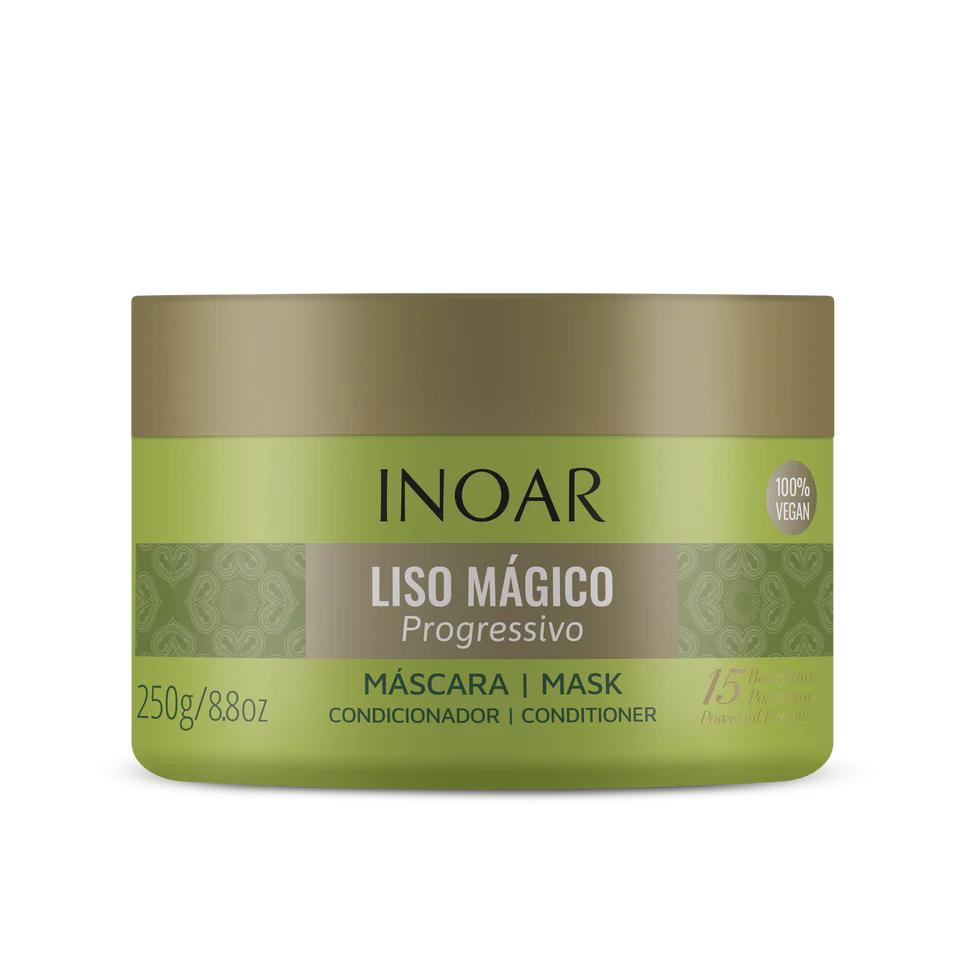 INOAR Liso Mágico Progressivo Mask plaukus tiesinanti plaukų kaukė, 250 g