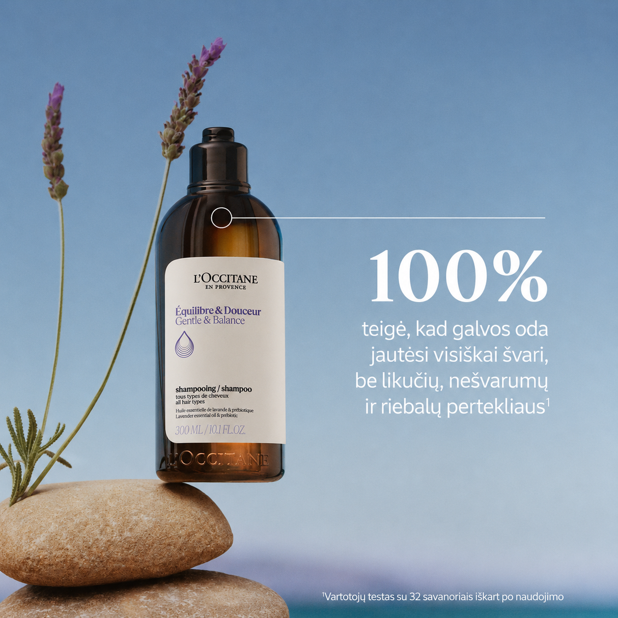 L’Occitane en Provence švelnus subalansuojantis plaukų šampūnas, 300ml