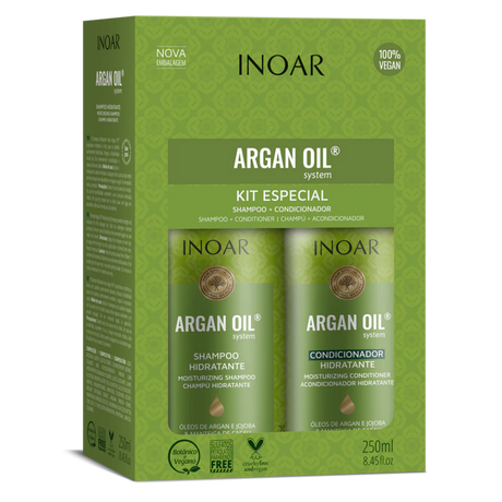 INOAR Argan Oil rinkinys (šampūnas 250 ml+kondicionierius 250 ml) | InHair.lt