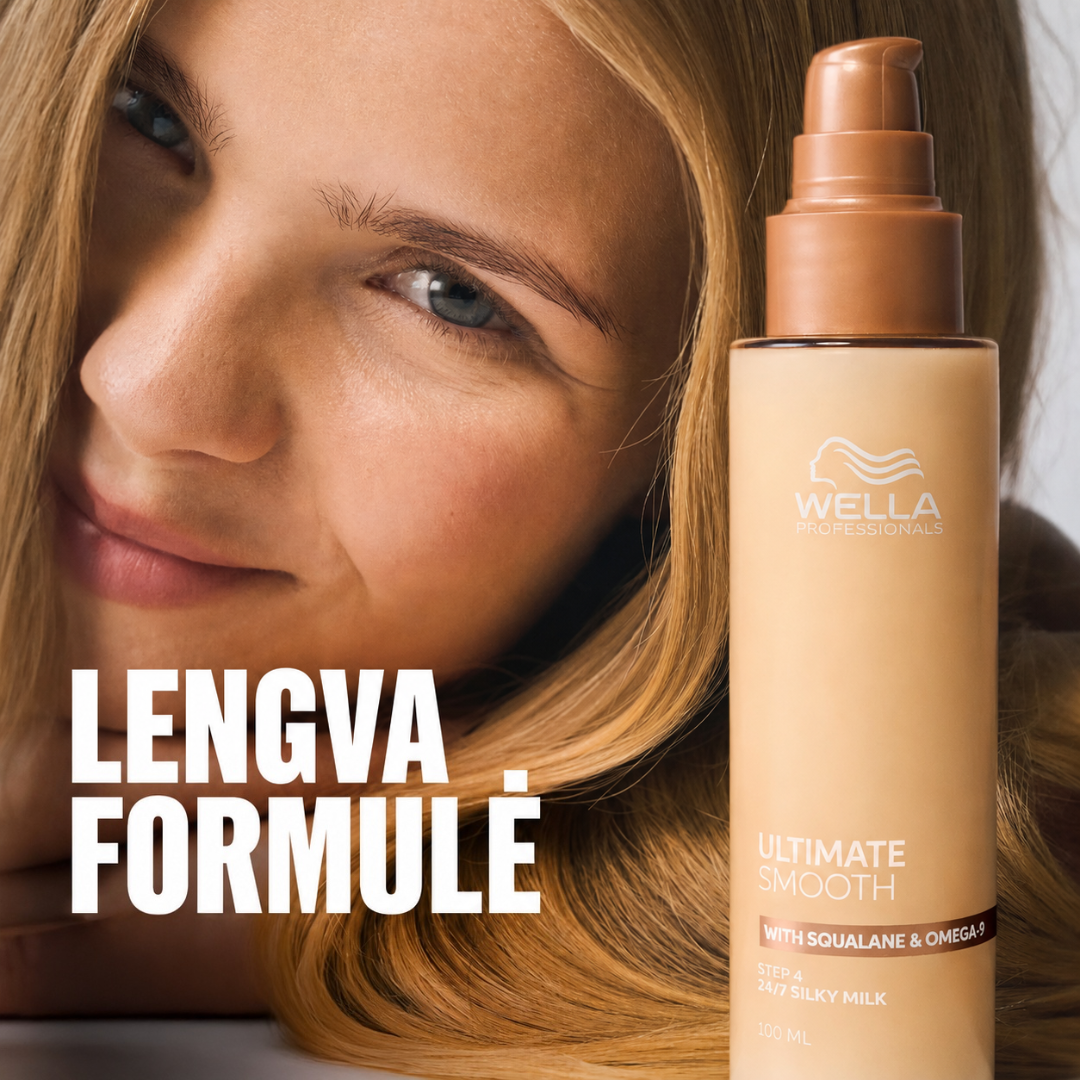 Wella Professionals Ultimate Smooth 24/7 Silky Milk glotninantis plaukų pienelis, 30ml