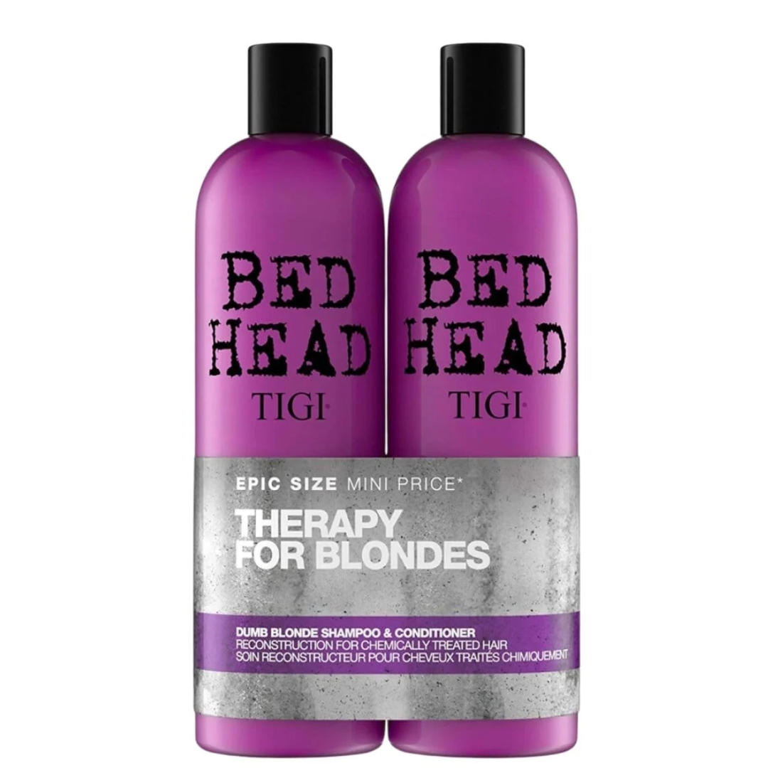 TIGI Bed Head Dumb Blonde Combo Pack šampūno ir kondicionieriaus rinkinys šviesintiems plaukams, 750ml