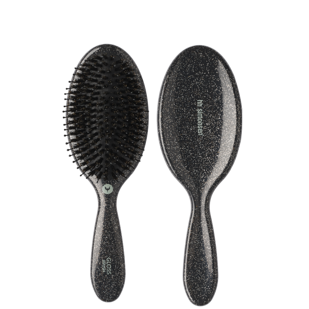 HH Simonsen Gloss Brush plaukų šepetys su šerno šereliais, Silver Glitter