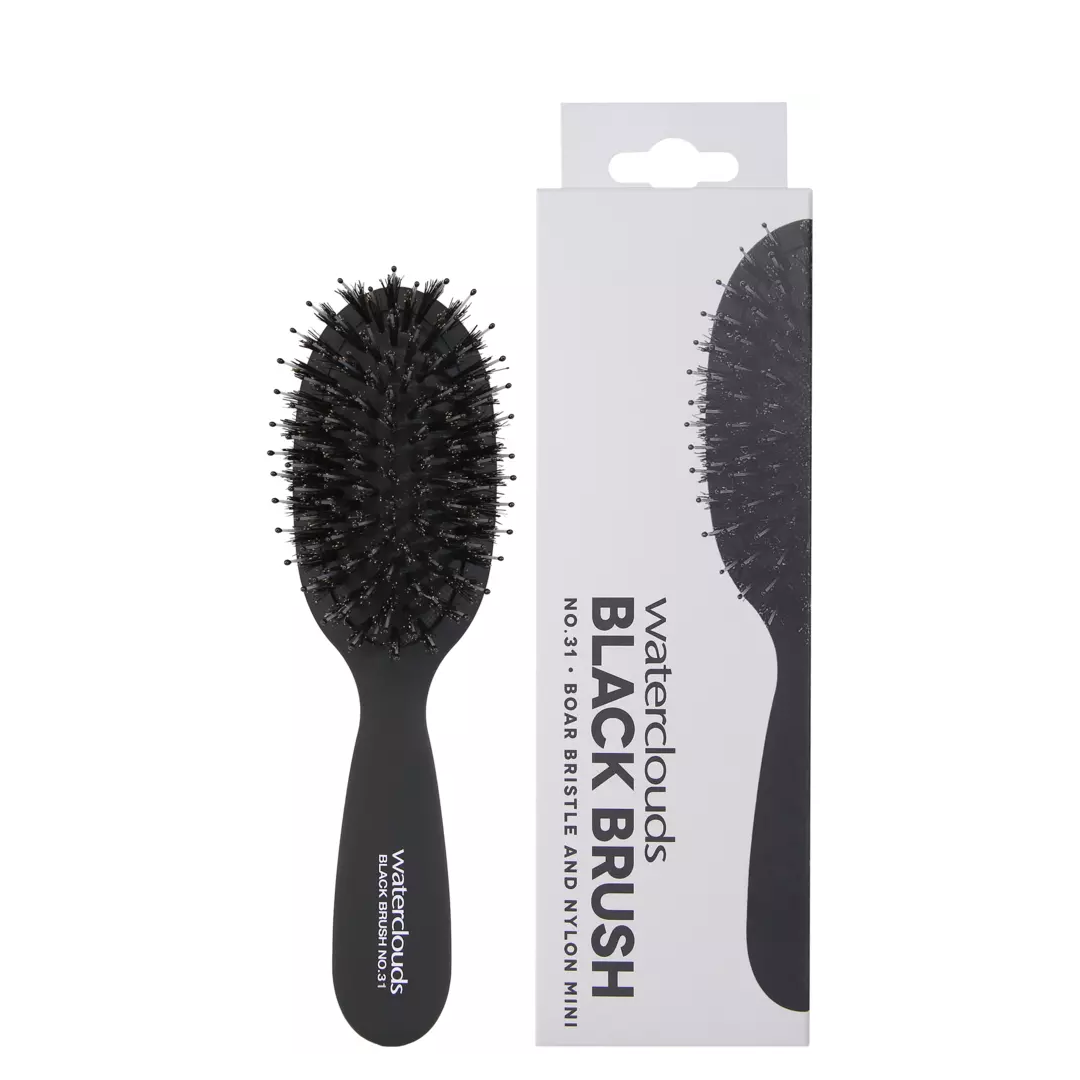 Waterclouds Black Brush Cushion Brush Small kompaktiškas plaukų šepetys su šerno ir nailono šereliais Nr.31