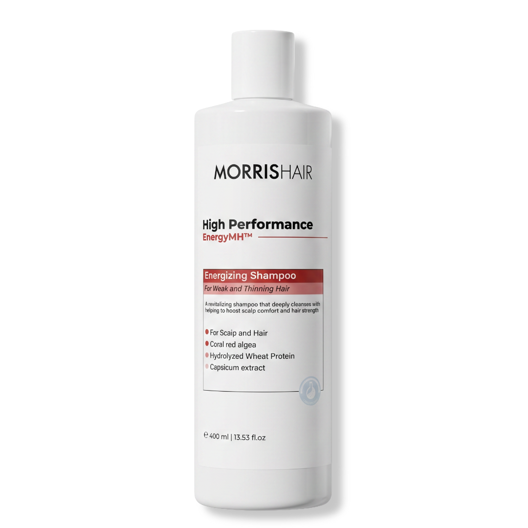 MorrisHair High Performance Energizing Plaukų augimą skatinantis energizuojantis šampūnas, 400ml