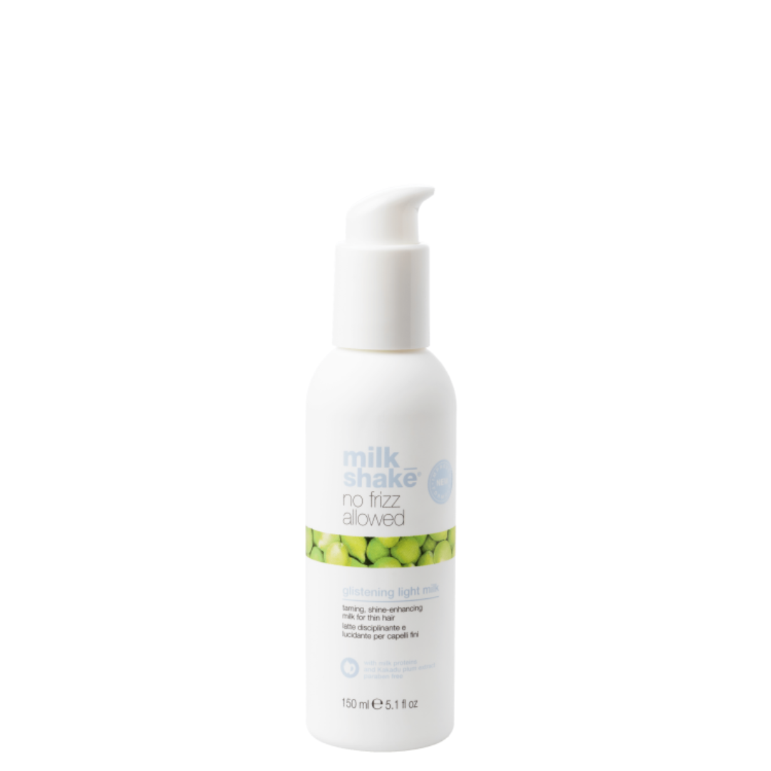 MilkShake No Frizz Allowed Glistening Light blizgesio ir glotnumo suteikiantis pienelis ploniems plaukams, 150ml