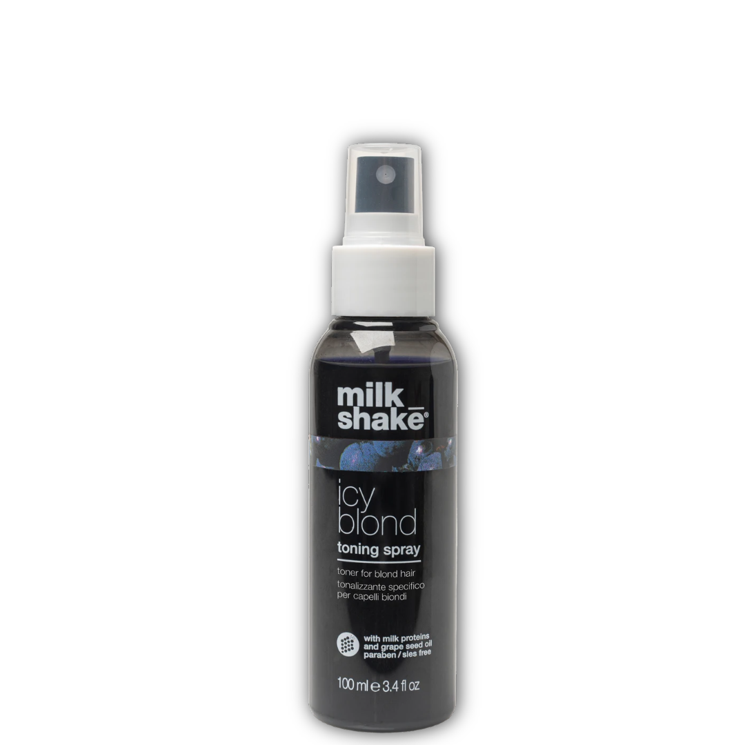 MilkShake Icy Blond Toning šaltą atspalvį palaikantis tonizuojantis purškiklis, 100ml