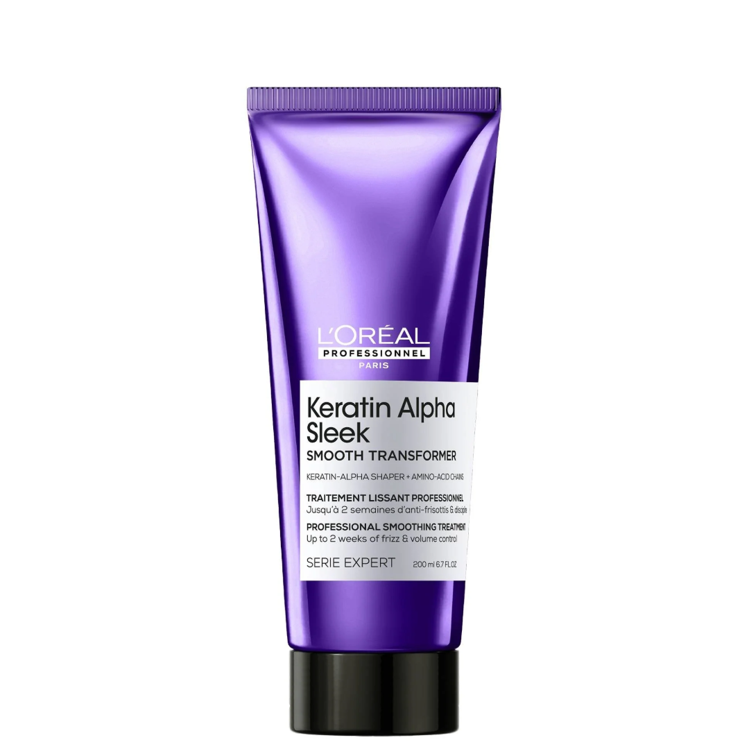 L’Oréal Professionnel Keratin Alpha Sleek „Smooth Transformer“ glotninamoji plaukų procedūra, 200ml