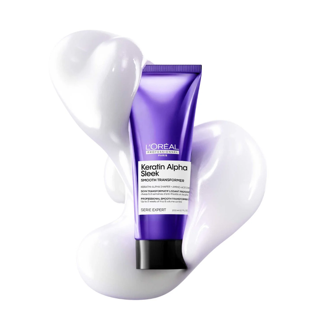L’Oréal Professionnel Keratin Alpha Sleek „Smooth Transformer“ glotninamoji plaukų procedūra, 200ml