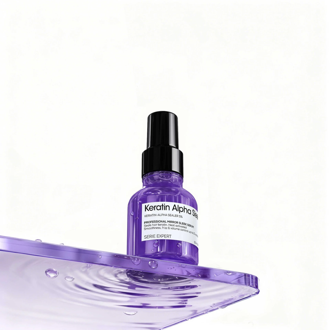 L’Oréal Professionnel Keratin Alpha Sleek „Mirror Sleek“ glotninamasis serumas, 50ml