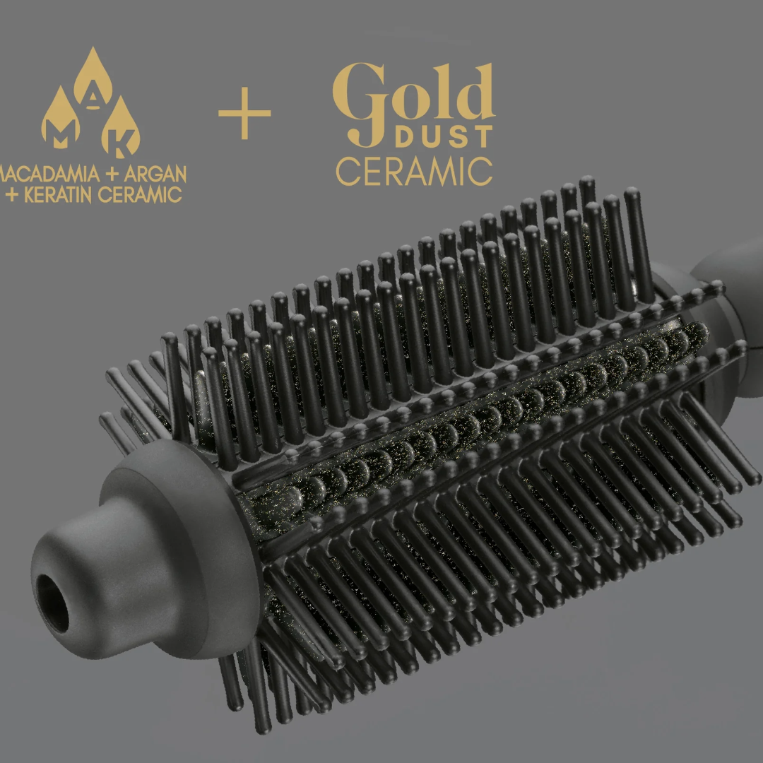Diva Pro Styling Precious Metals Gold Dust Full Volume, Curling & Styling Hot Brush garbanojimo šukos