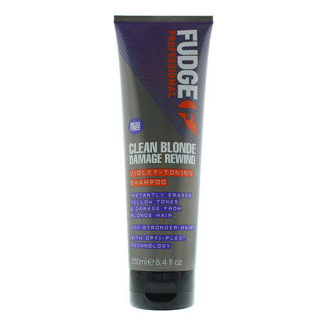 Fudge Clean Blonde Damage Rewind Violet tonuojantis atkuriantis violetinis šampūnas, 250 ml | InHair.lt