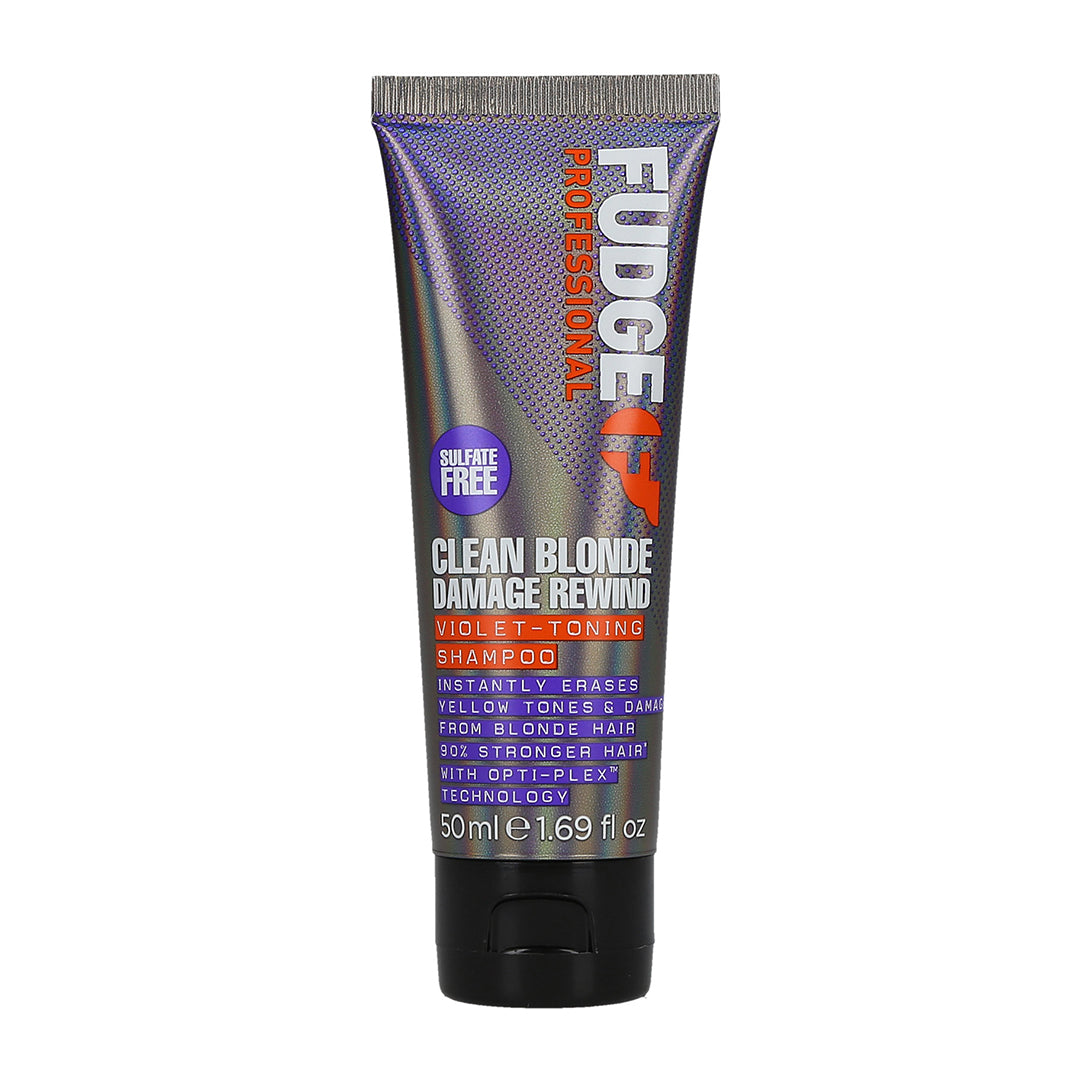 Fudge Clean Blonde Damage Rewind Violet-Toning tonuojantis šampūnas, 50 ml | InHair.lt