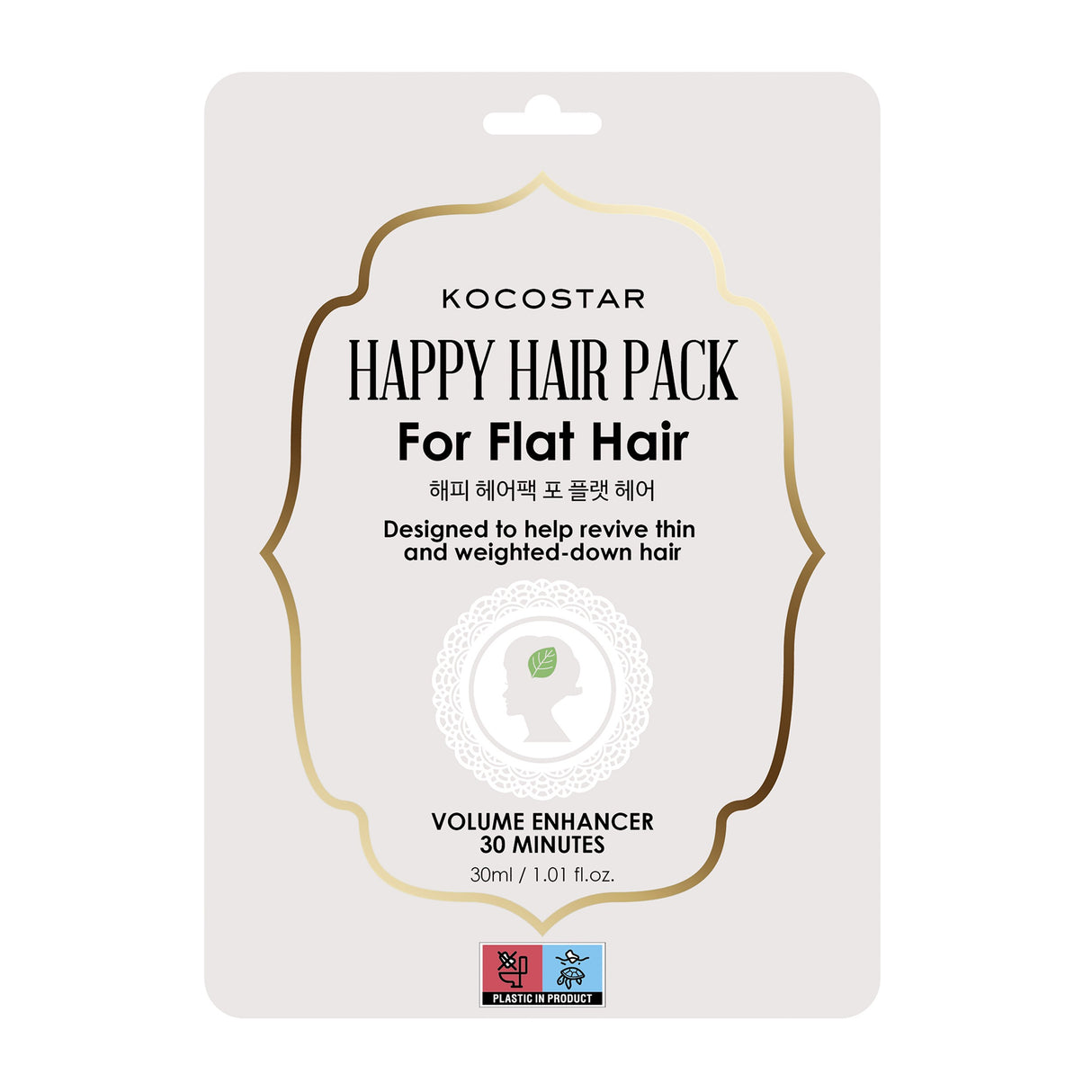 KOCOSTAR Happy Hair Pack apimties suteikianti kaukė tiesiems plaukams, 1 vnt. | InHair.lt