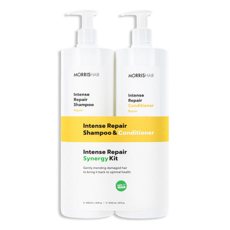 MORRISHAIR Intense Repair Synergy Kit rinkinys pažeistiems plaukams, 1000ml+1000ml | InHair.lt