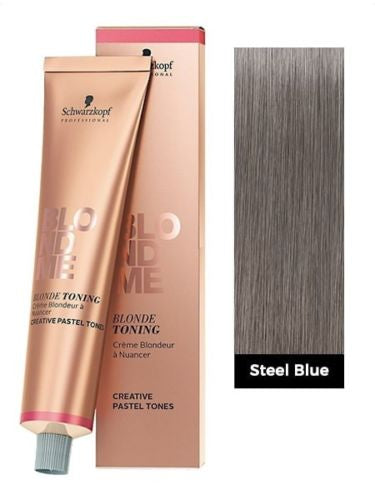 Schwarzkopf Professional BlondMe Toner Steel Blue tonavimo kremas, 60ml | InHair.lt