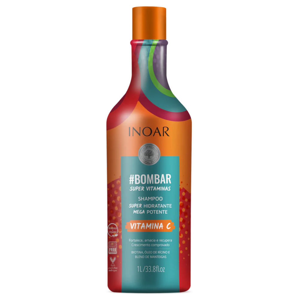 INOAR Bombar Super Vitamins šampūnas, 1000 ml | InHair.lt