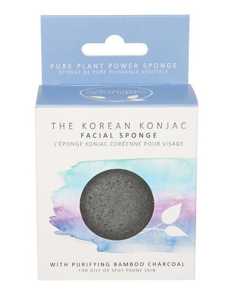 The Konjac Sponge veido kempinėlė riebiai odai su bambuko anglimi | InHair.lt