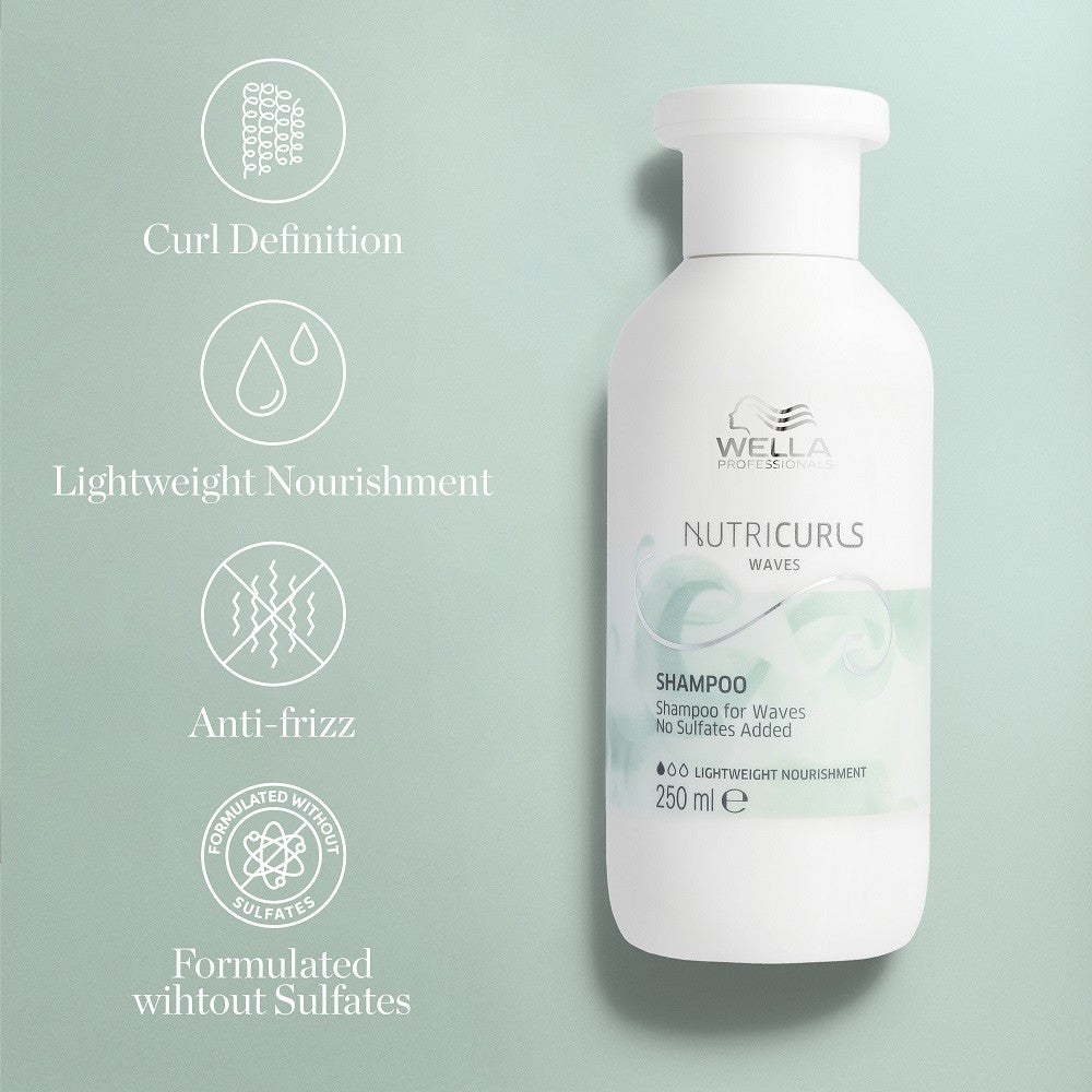 Wella Professionals Nutricurls for Waves MICELINIS garbanotų plaukų šampūnas, 250 ml | InHair.lt